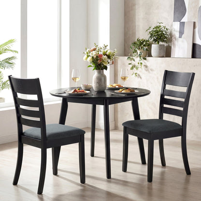 Wooden Dining Chairs Set 2 Upholstered Kitchen