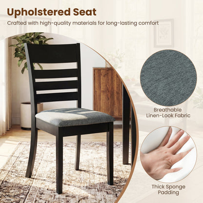 Wooden Dining Chairs Set 2 Upholstered Kitchen