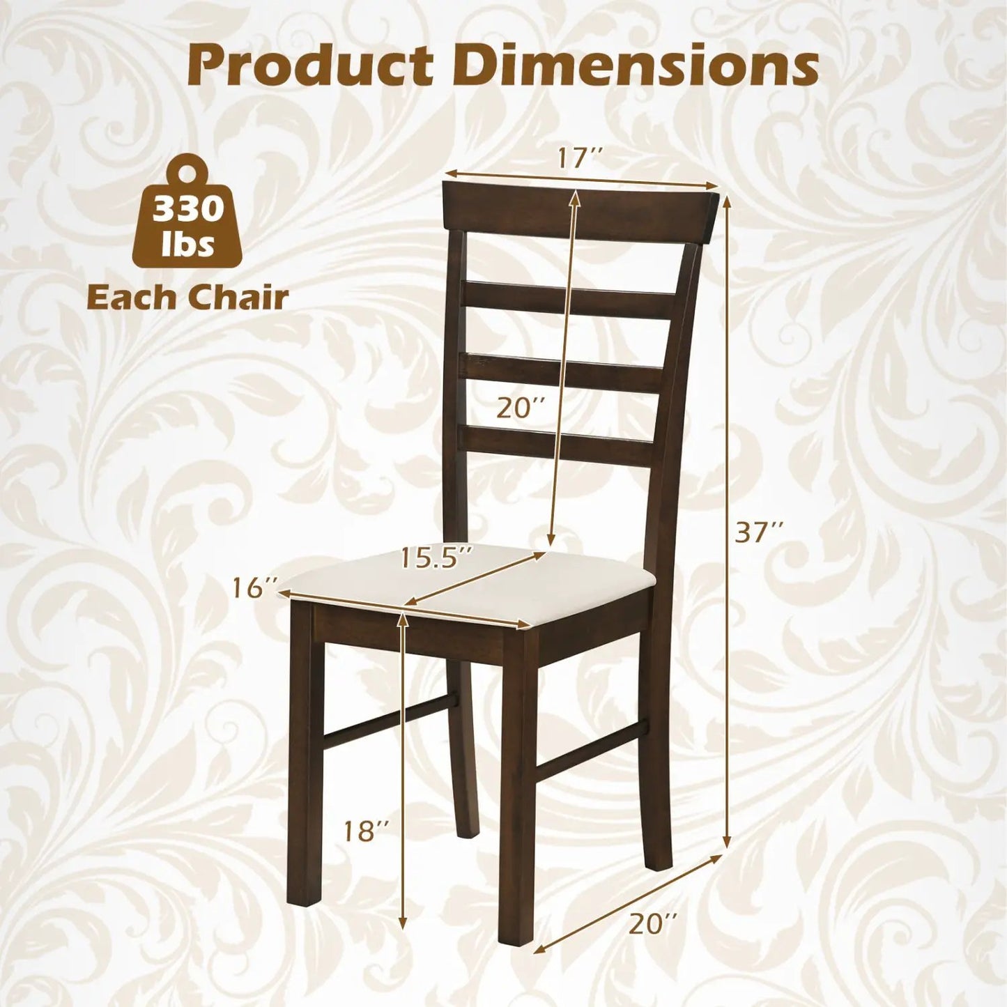 Dining Chairs Set Of Four With Fabric Cushions