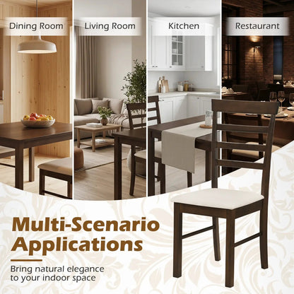 Dining Chairs Set Of Four With Fabric Cushions
