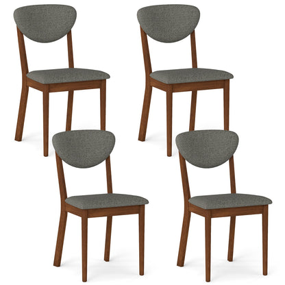 Dining chairs set of 4 with padded gray seats and curved backrests, wooden legs DirectDeals on Tampa Home & Garden Store