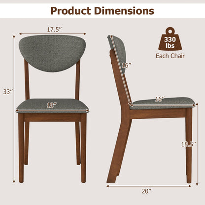 Dining chairs set of 4 with padded gray seats and backs, wood frame DirectDeals on Tampa Home & Garden Store