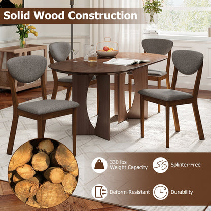 Dining Chairs set of 4 with padded gray seats and curved backrests in solid wood DirectDeals on Tampa Home & Garden Store