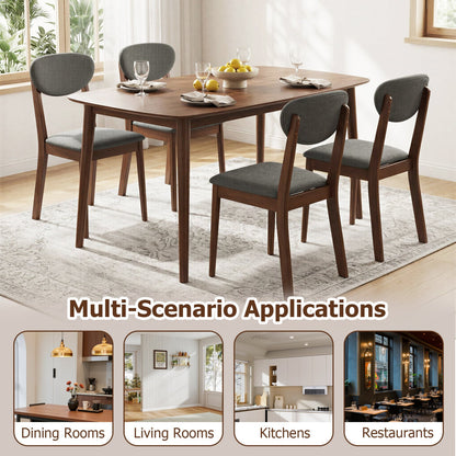 Dining chairs set of 4 with padded gray seats and curved backrests, wooden frame DirectDeals on Tampa Home & Garden Store