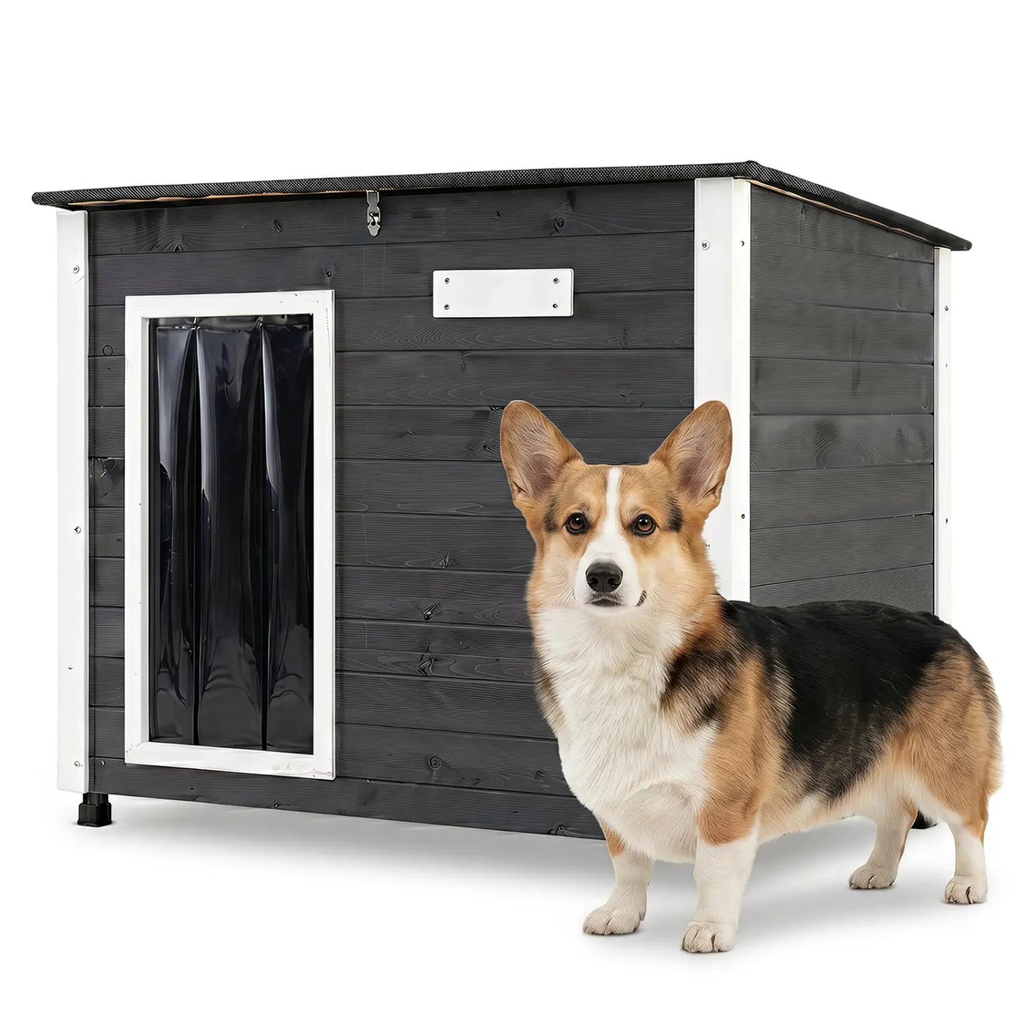 Wooden Outdoor Dog House with Openable Roof Large