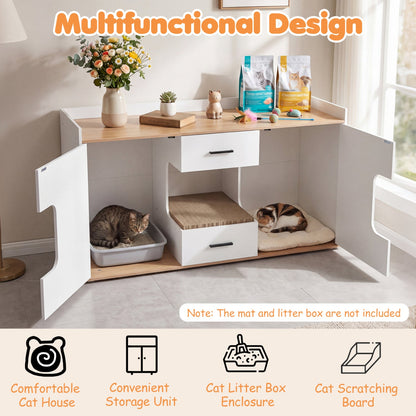 Cat House Cabinet with Litter Box Storage