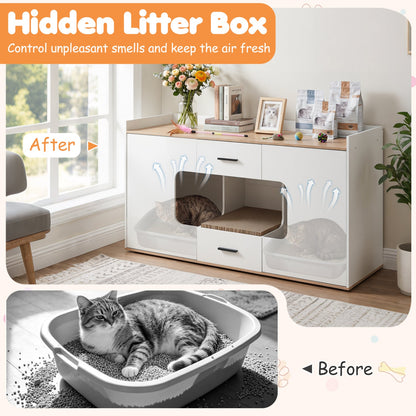Cat House Cabinet with Litter Box Storage