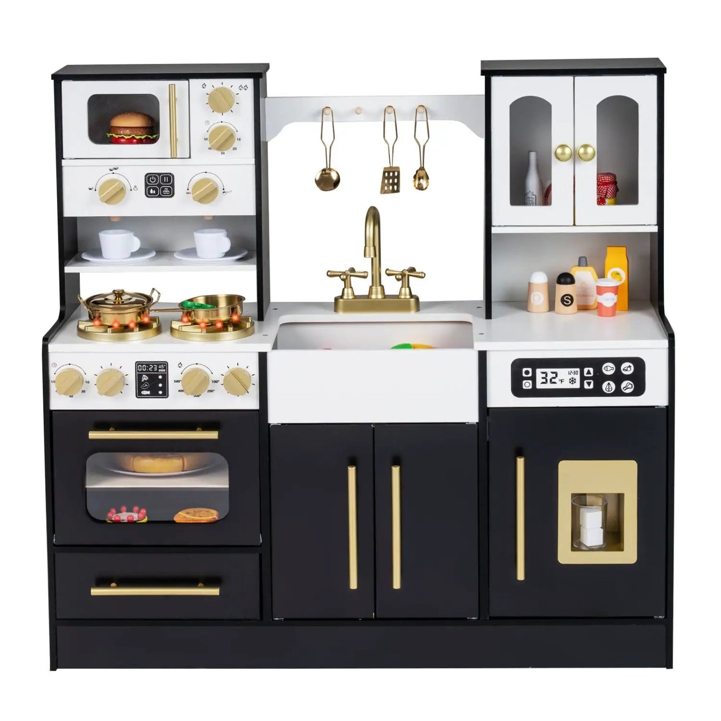 Wooden Kids Kitchen Set with Lights and Sounds