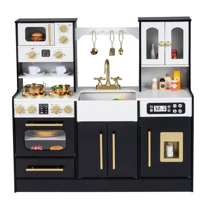Wooden Kids Kitchen Set with Lights and Sounds