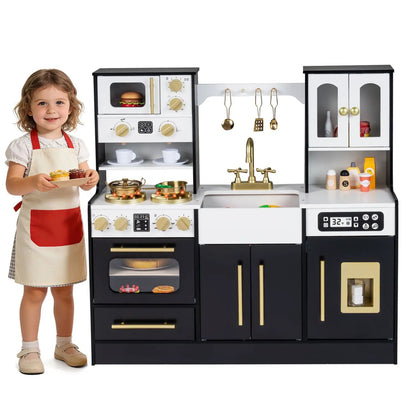 Wooden Kids Kitchen Set with Lights and Sounds