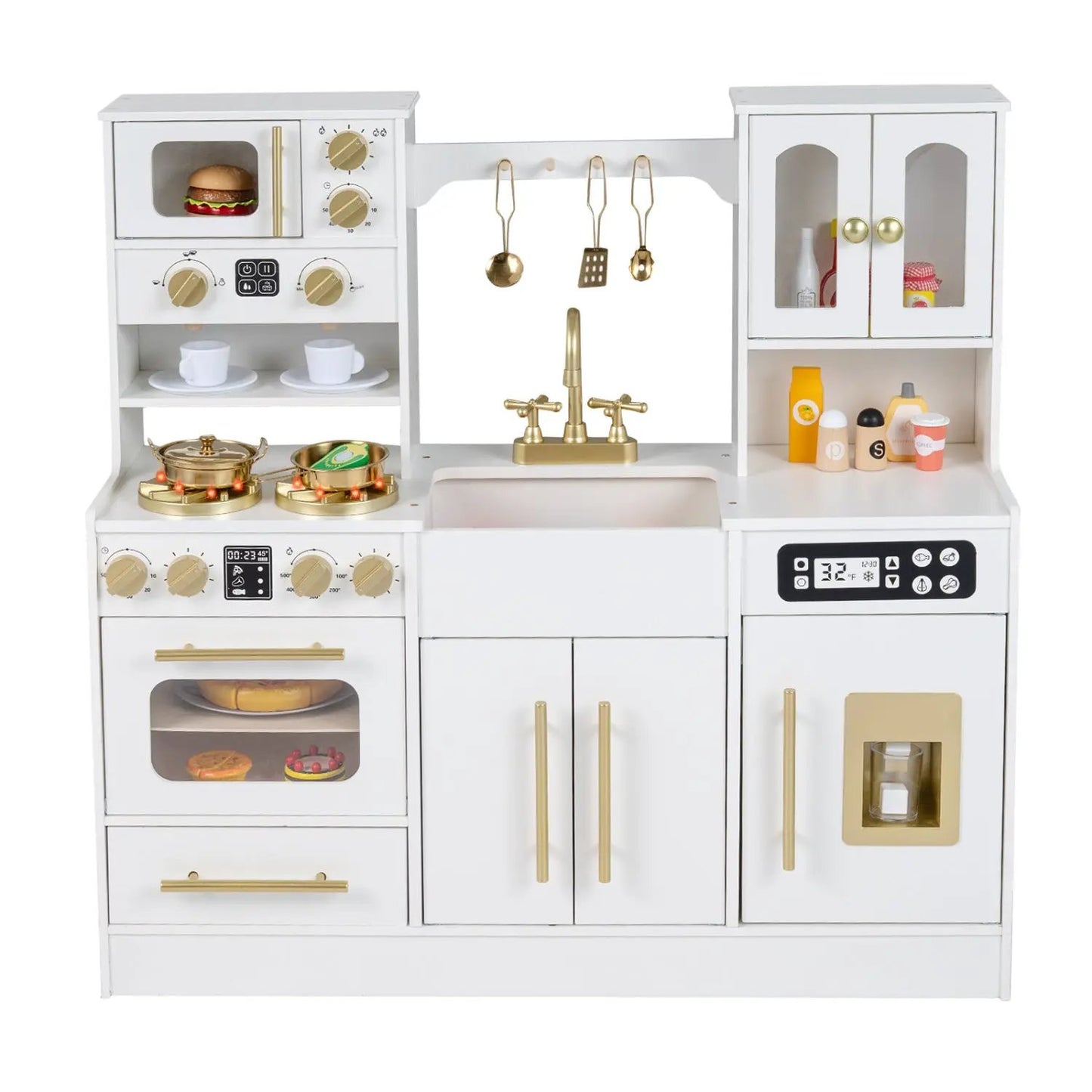 Wooden Kids Kitchen Set with Lights and Sounds