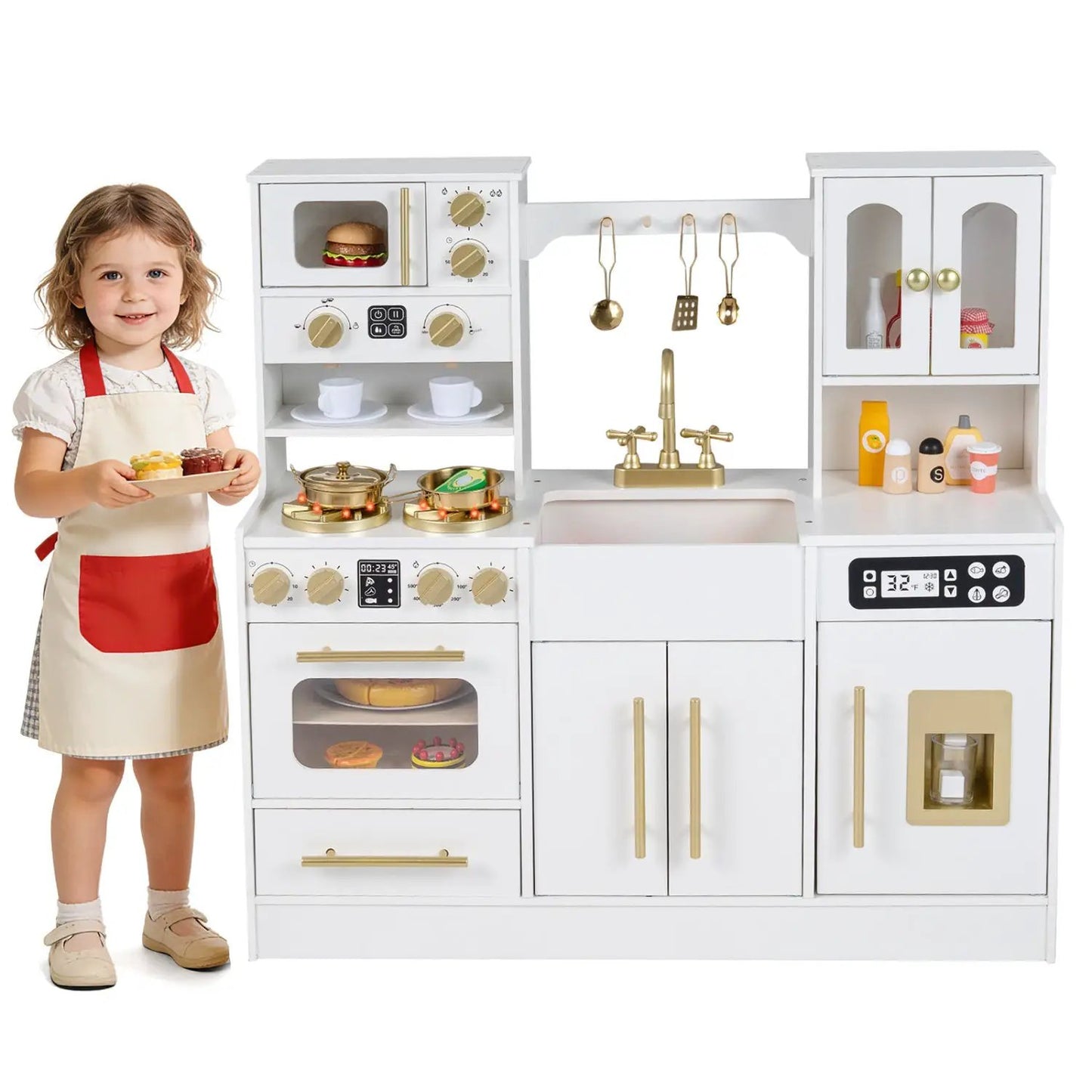 Wooden Kids Kitchen Set with Lights and Sounds