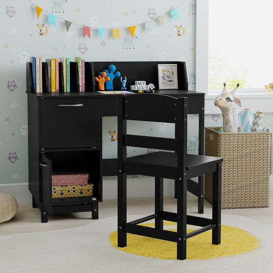 Wooden Kids Study Desk and Chair Set Student Workstation - Tampa Home & Garden Store