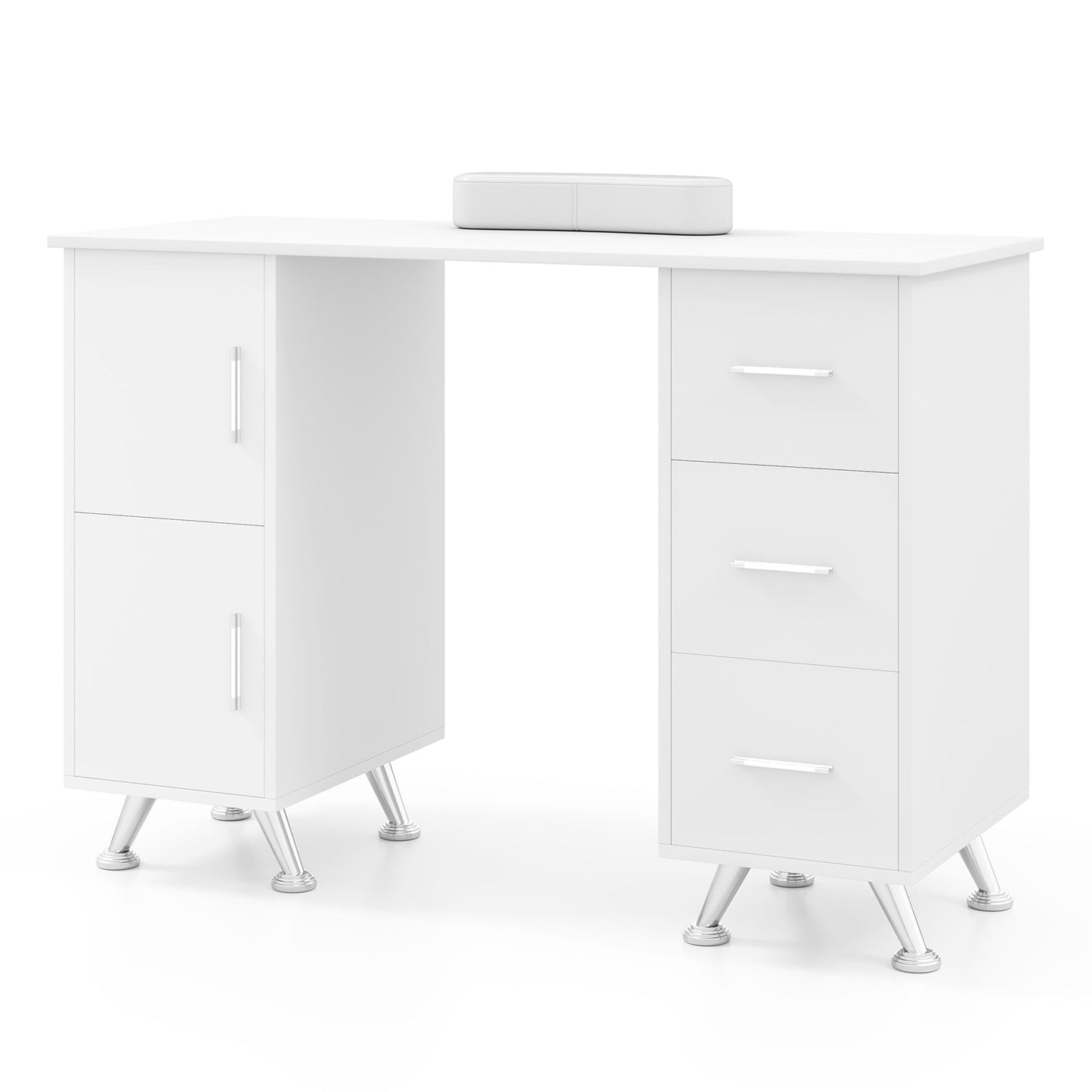 Wooden Manicure Table Nail Desk with Drawers Wrist Rest