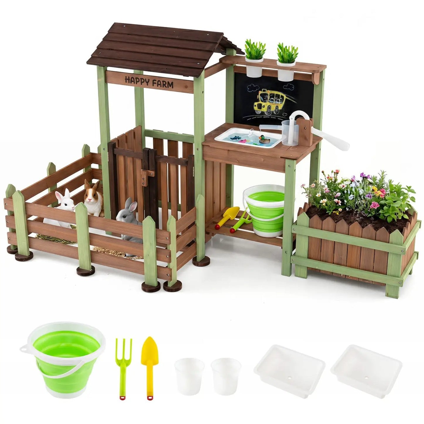 Mud Farm Playset With Planter Box and Water Pump