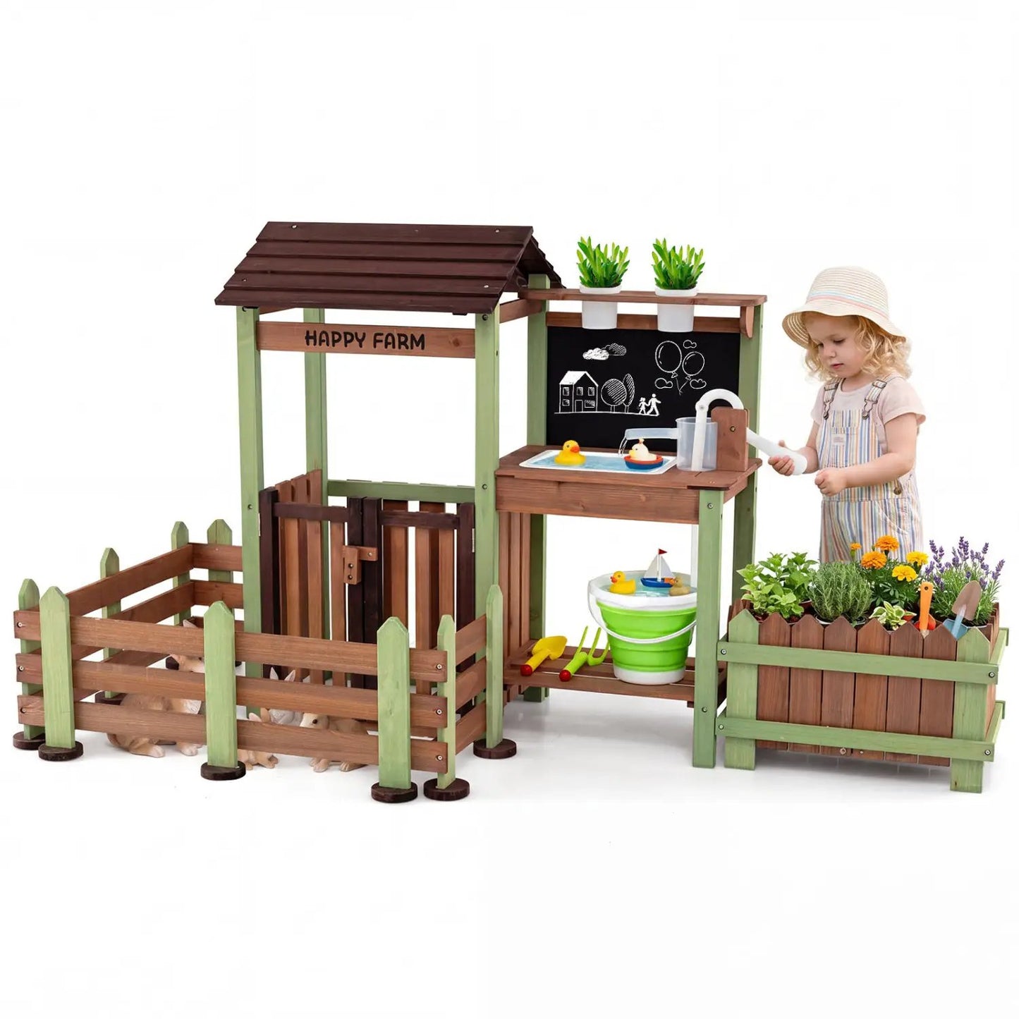 Mud Farm Playset With Planter Box and Water Pump