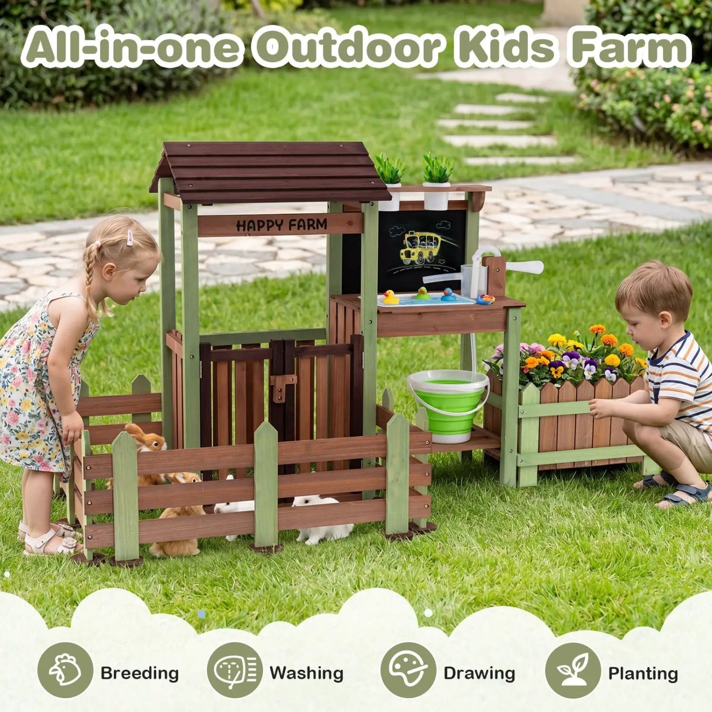 Mud Farm Playset With Planter Box and Water Pump