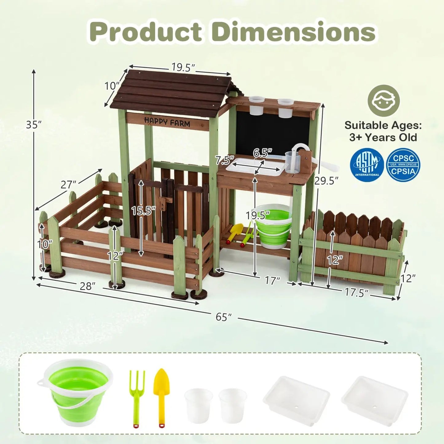 Mud Farm Playset With Planter Box and Water Pump