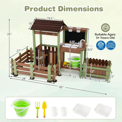Mud Farm Playset With Planter Box and Water Pump