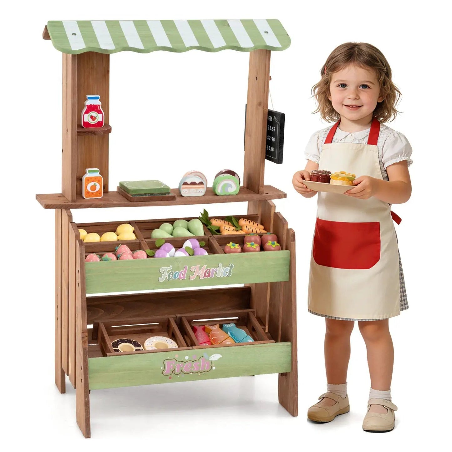 Grocery Store Playset with Chalkboard Accessories