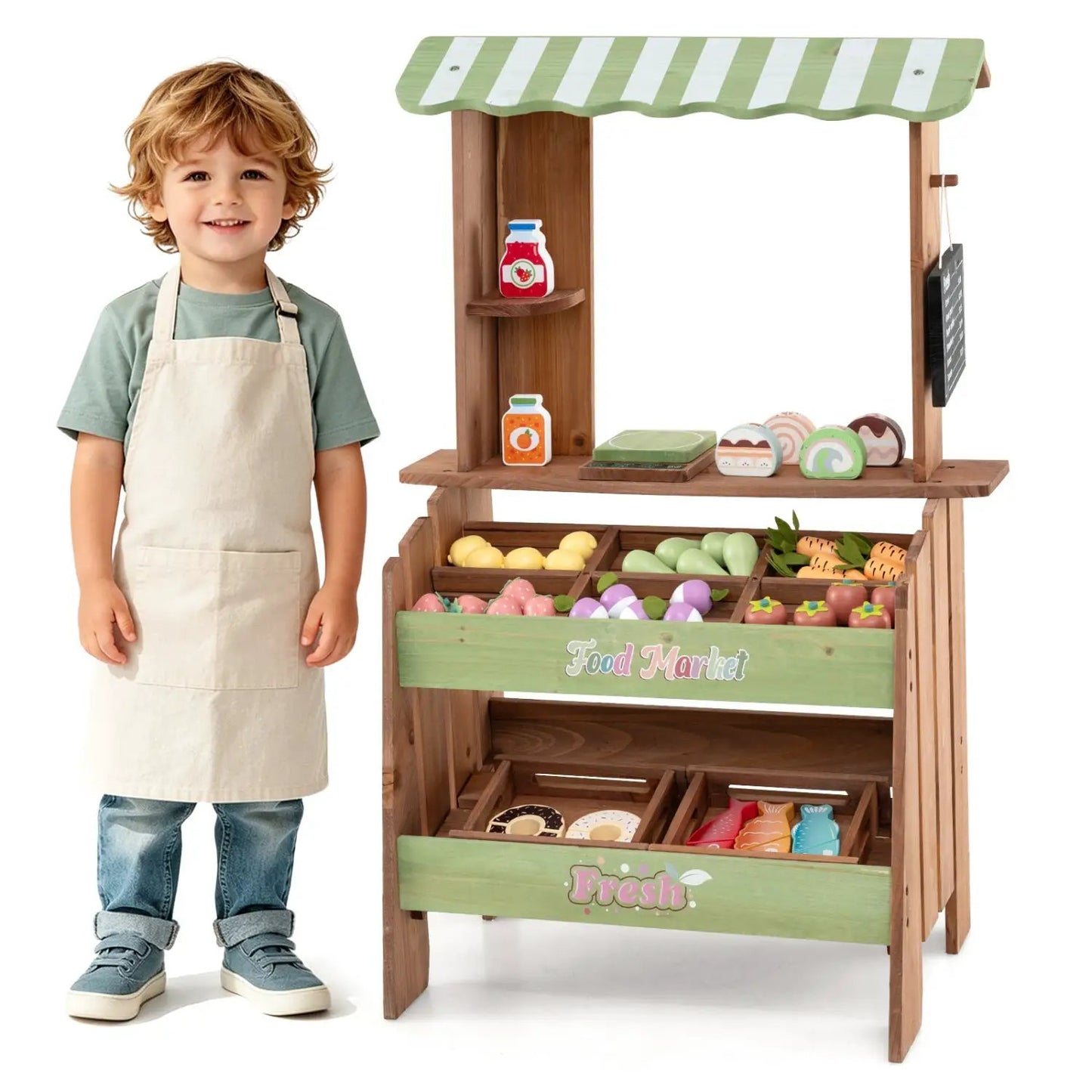 Grocery Store Playset with Chalkboard Accessories