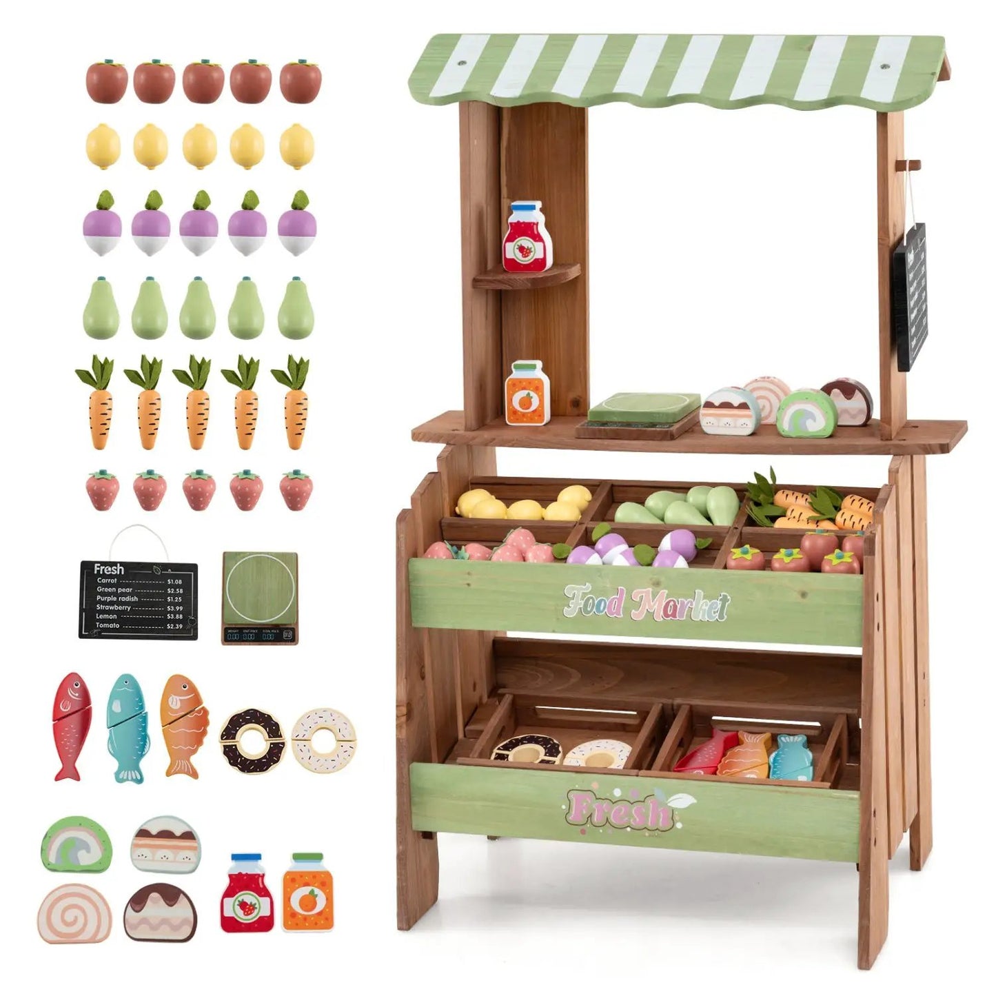 Grocery Store Playset with Chalkboard Accessories