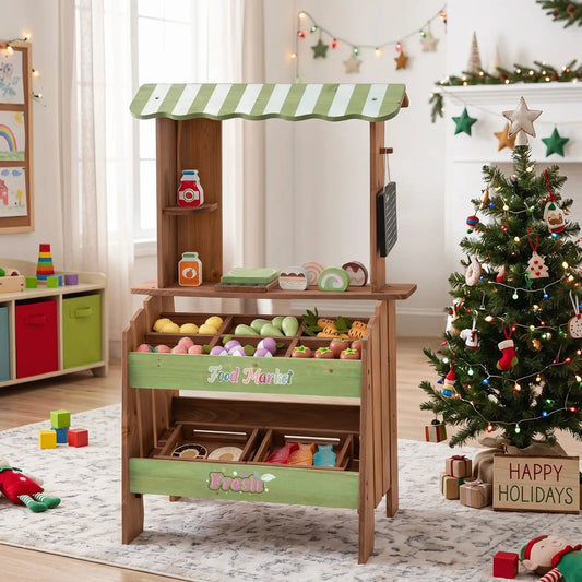 Wooden grocery store playset with chalkboard and 43 accessories by DirectDeals on Tampa Home & Garden Store