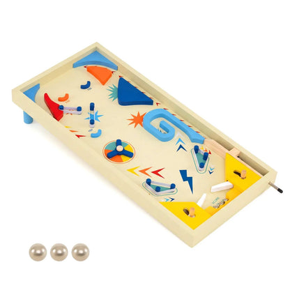 Wooden Pinball Machine with 3 Balls for All Ages