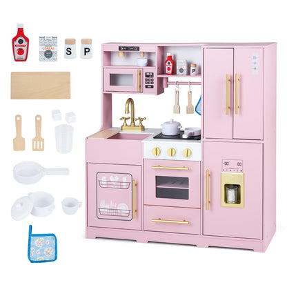 Play kitchen set DirectDeals pink wooden with lights and sounds on Tampa Home & Garden Store