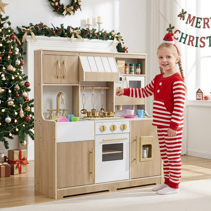 Wooden play kitchen with lights and sounds by DirectDeals in natural wood for toddlers on Tampa Home & Garden Store