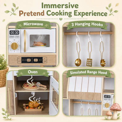 Wooden play kitchen set with lights and sounds, DirectDeals, toddler-friendly kitchen on Tampa Home & Garden Store