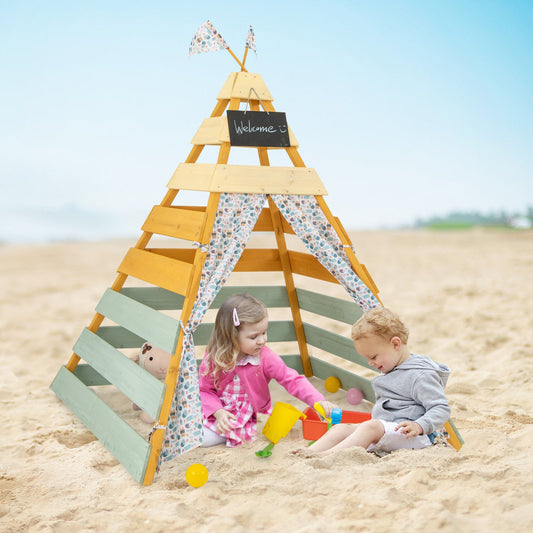 Triangle Hideaway Playhouse with Removable Chalkboard for Indoor and Outdoor - Tampa Home & Garden Store