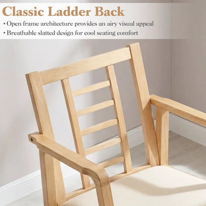 Wooden Rocking Chair with Upholstered Seat