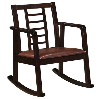 Wooden Rocking Chair with Upholstered Seat
