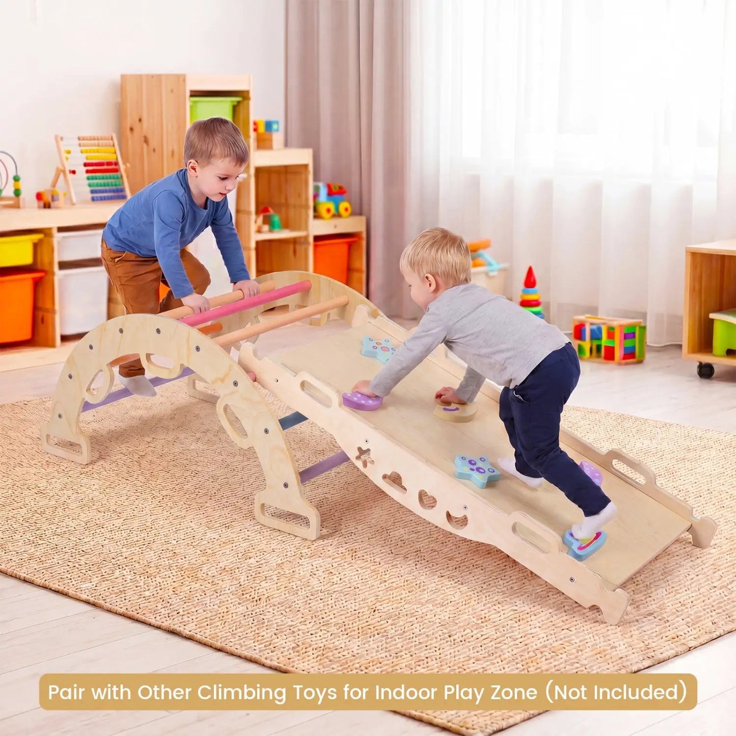 Wooden Rocking Climbing Arch with Cushion 3 in 1