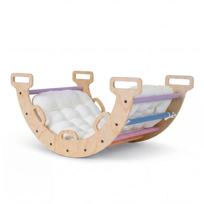 Wooden Rocking Climbing Arch with Cushion 3 in 1