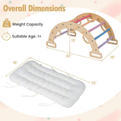 Wooden Rocking Climbing Arch with Cushion 3 in 1