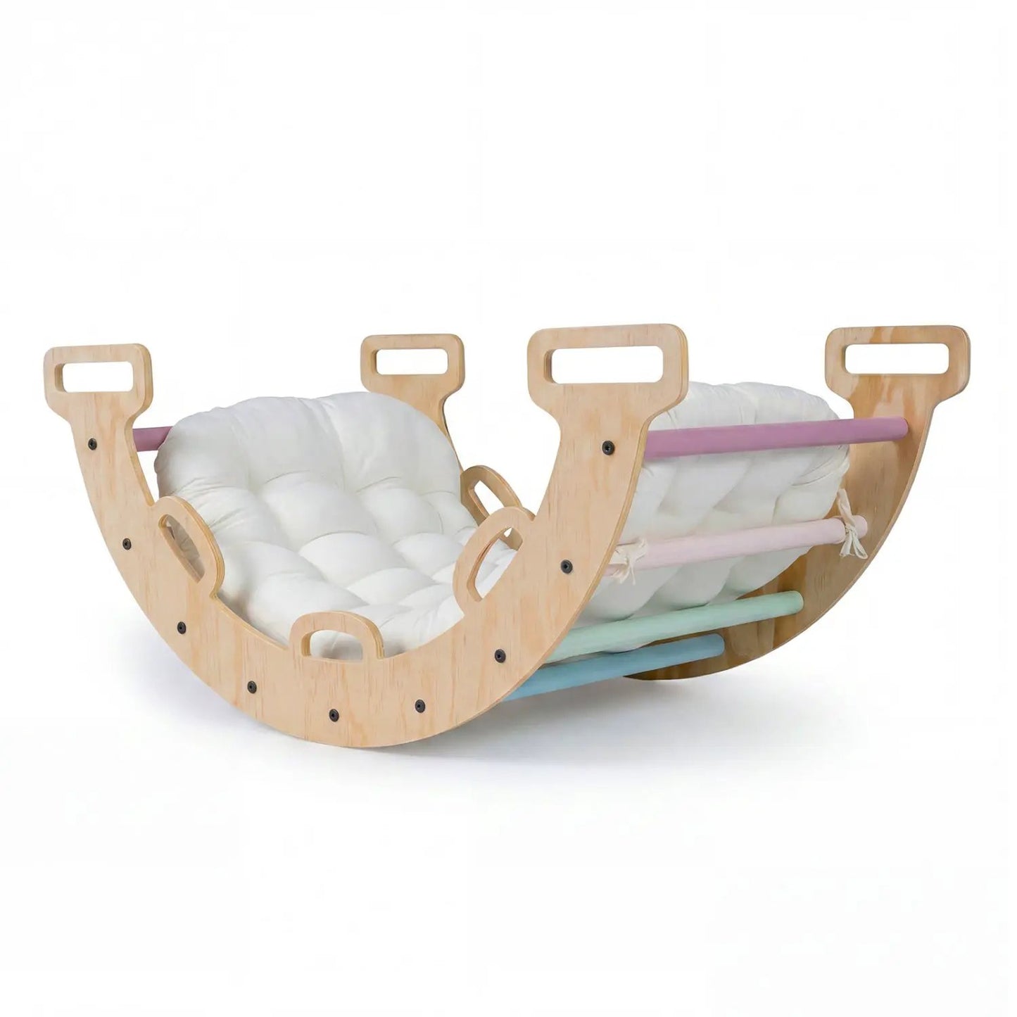 Wooden Rocking Climbing Arch with Cushion 3 in 1