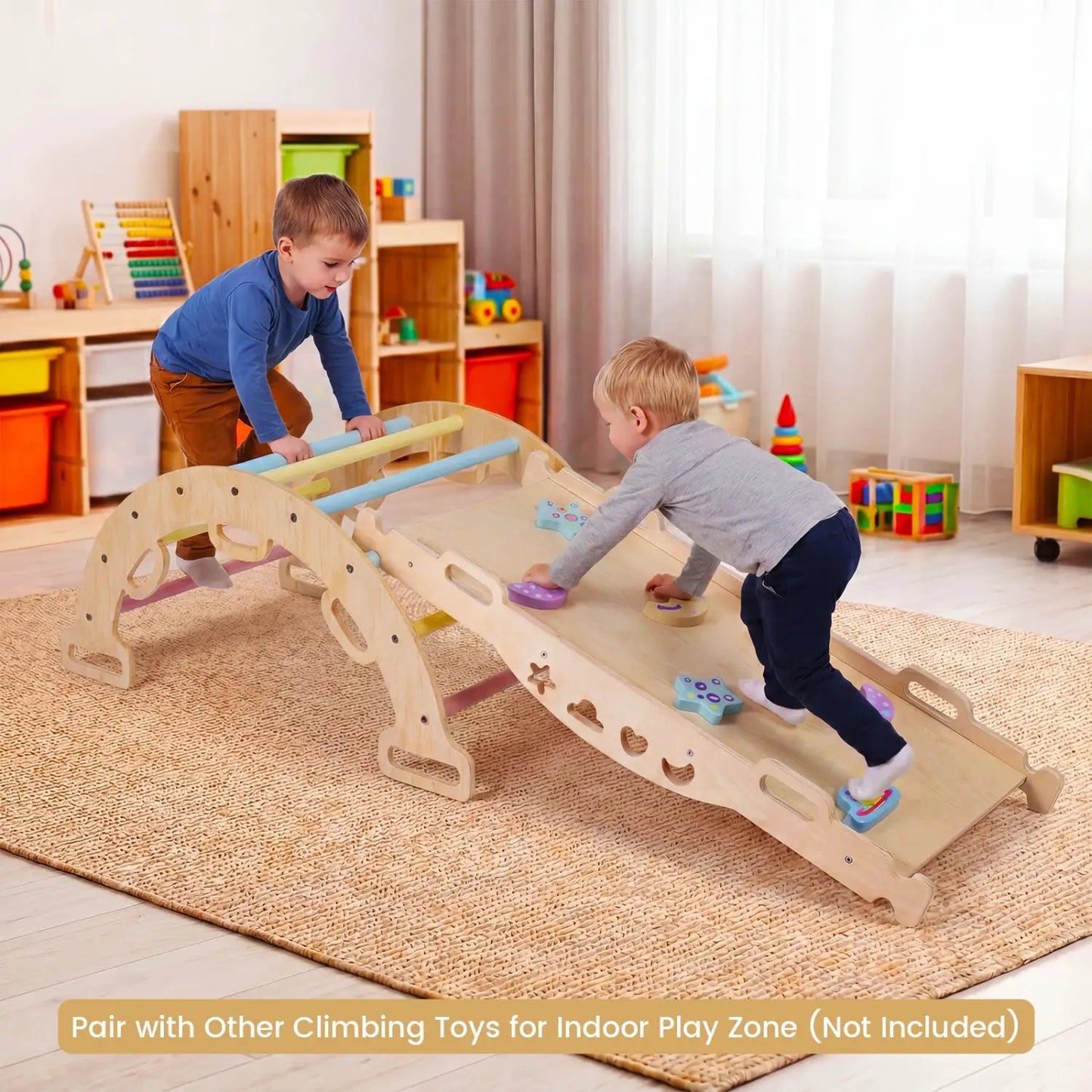 Wooden Rocking Climbing Arch with Cushion 3 in 1