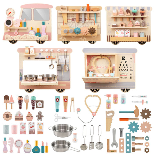 Wooden Sensory Wall Panel with Vanity and Tool Box - Tampa Home & Garden Store