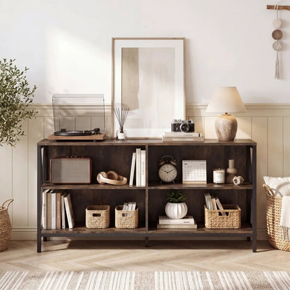 Wooden TV Stand for 55 TV with X Shaped Frame