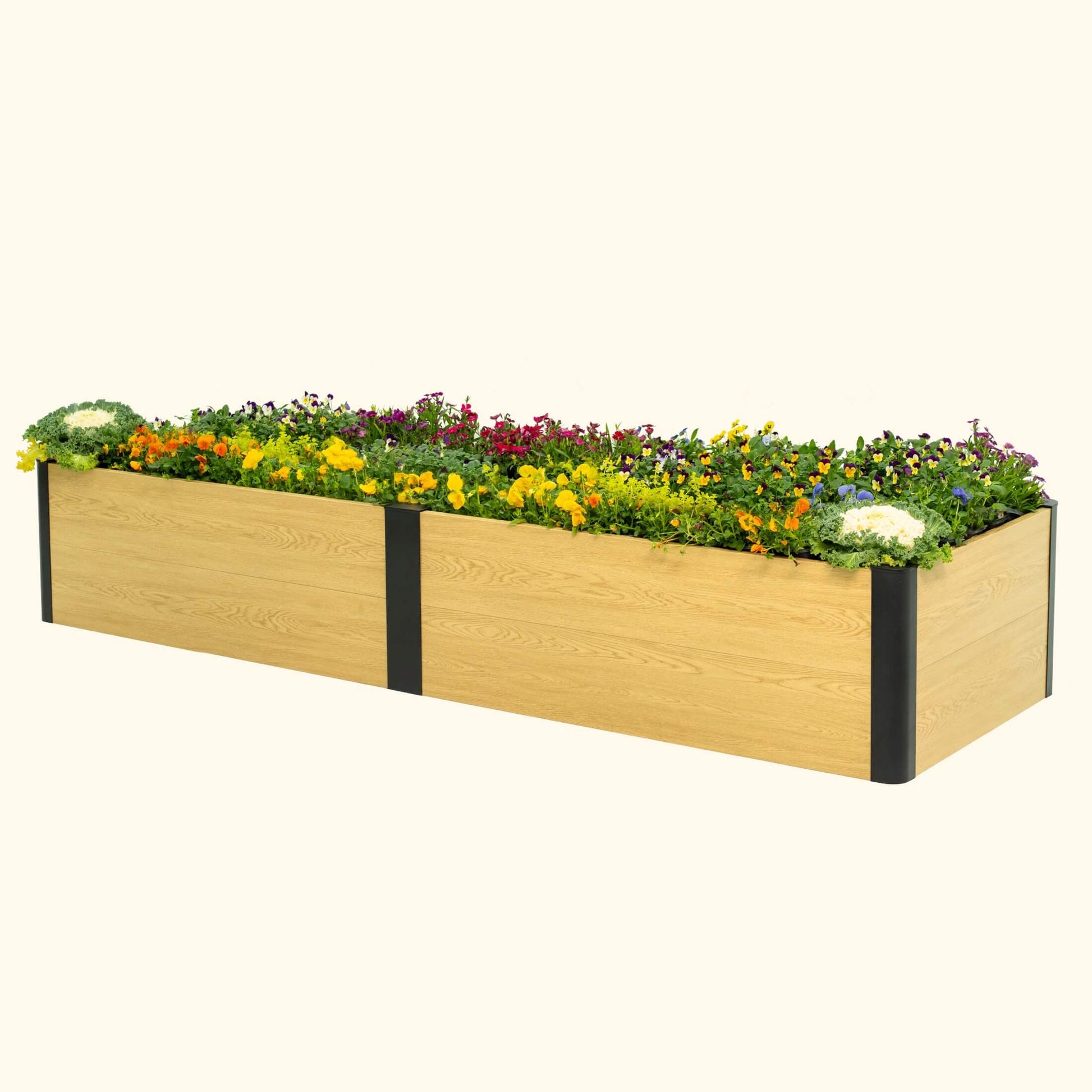 Woodgrain Metal Raised Garden Bed 2' x 8' - Evergrove Series - Tampa Home & Garden Store