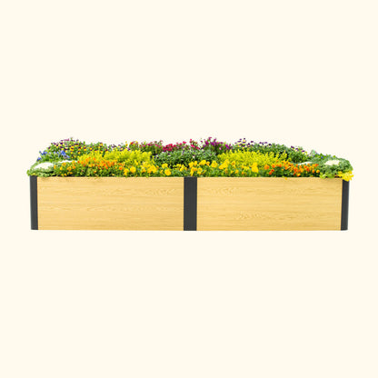Woodgrain Metal Raised Garden Bed 2' x 8' - Evergrove Series - Tampa Home & Garden Store