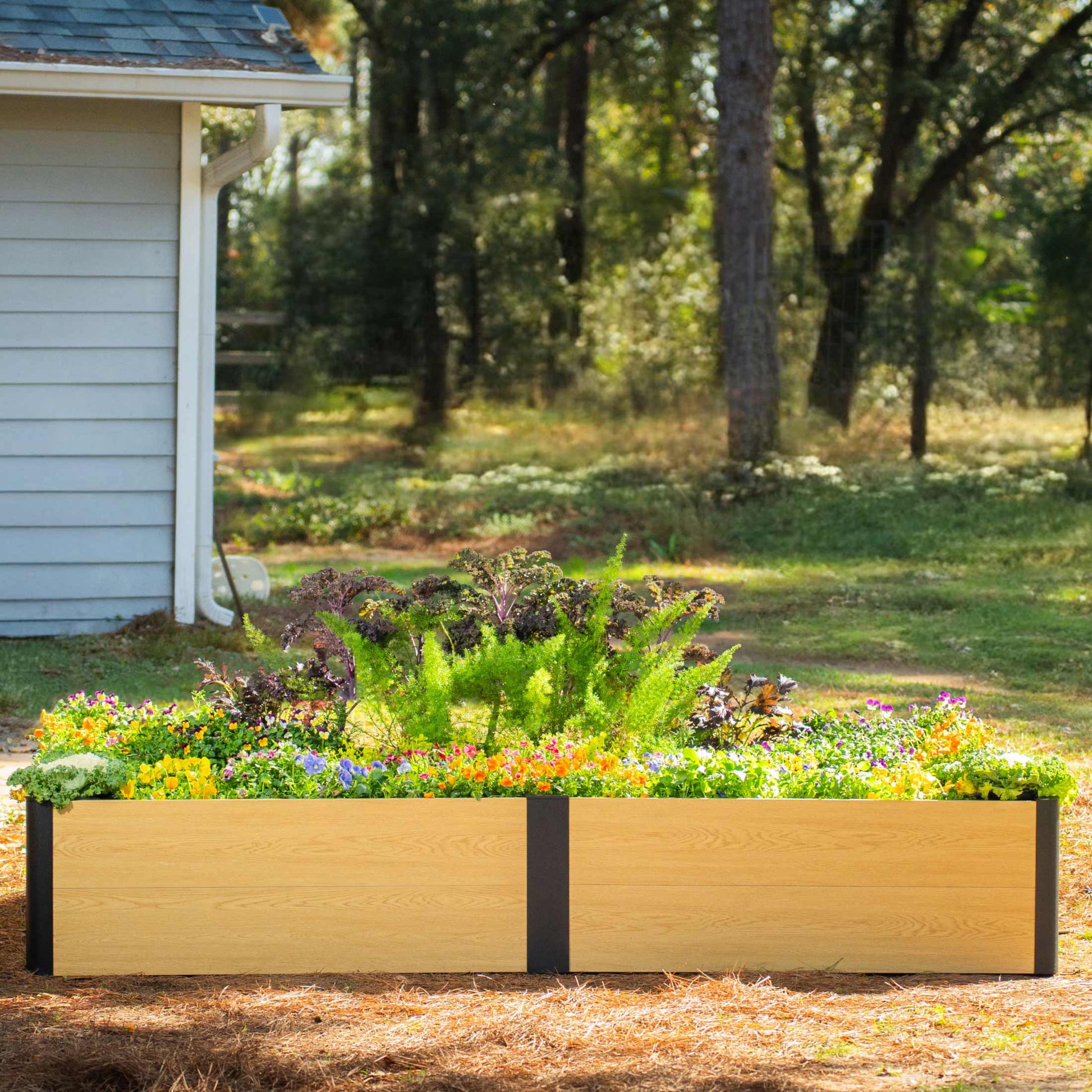 Woodgrain Metal Raised Garden Bed 2' x 8' - Evergrove Series - Tampa Home & Garden Store