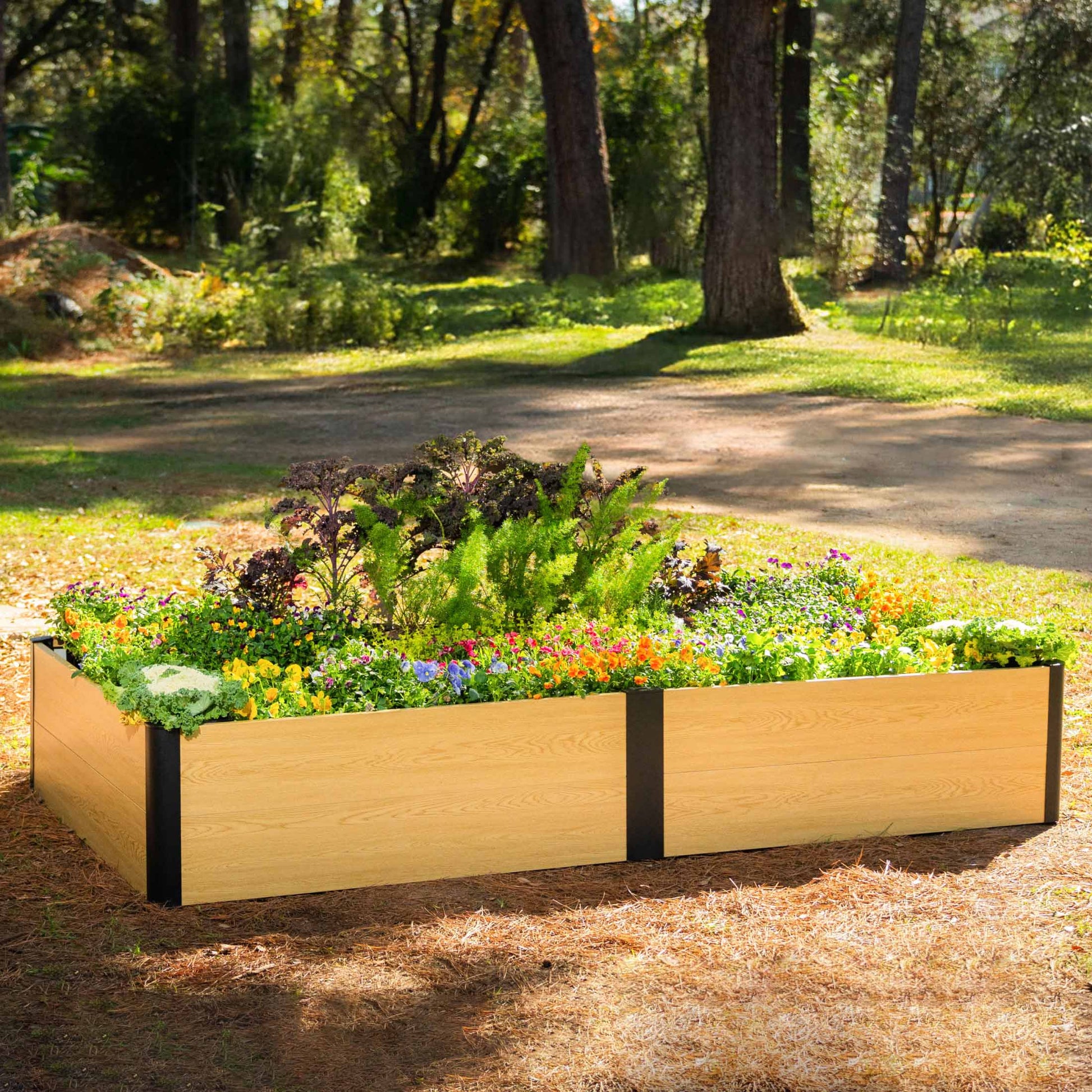 Woodgrain Metal Raised Garden Bed 4'×8'- Evergrove Series - Tampa Home & Garden Store