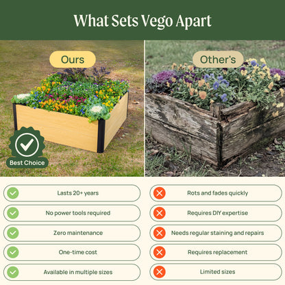 Woodgrain Metal Raised Garden Bed 4'×8'- Evergrove Series - Tampa Home & Garden Store