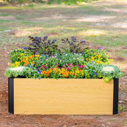 Woodgrain Metal Raised Garden Bed 4' x 4' - Evergrove Series - Tampa Home & Garden Store
