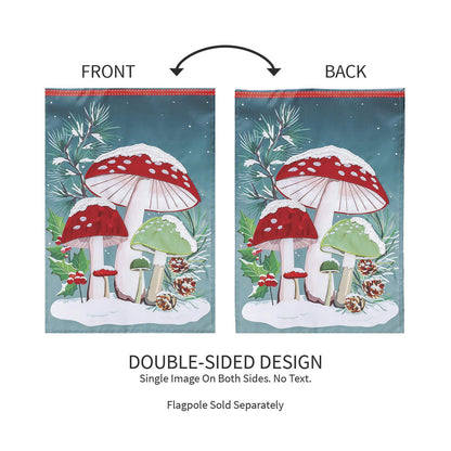 Woodland Winter Mushroom Applique Garden Flag - Tampa Home & Garden Store
