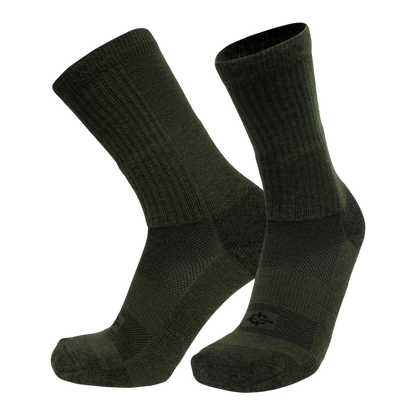 Wool BEAST Crew socks by Covert Threads, olive green military crew socks on Tampa Home & Garden Store