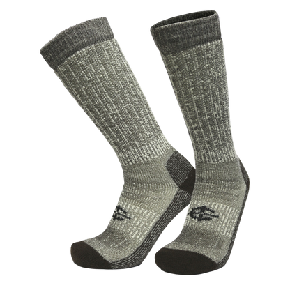 Wool BEAST Heavy OTC Sock knee-length heather gray reinforced toe/heel Covert Threads on Tampa Home & Garden Store